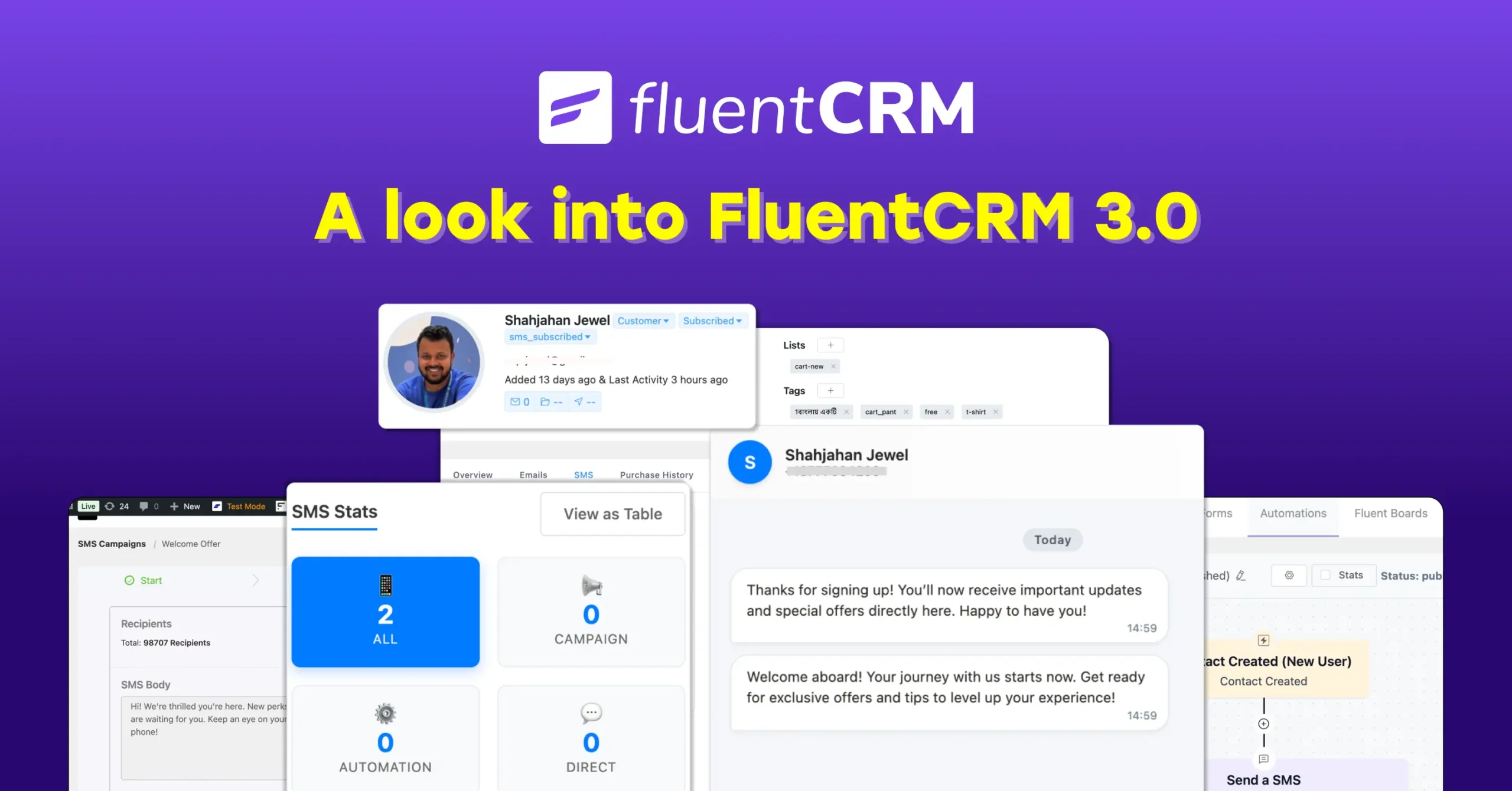 FluentCRM 3.0: wysyłka SMS